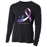 Hippie Dragonfly Purple Ribbon Overdose Awareness Cooling Performance Long Sleeve Crew