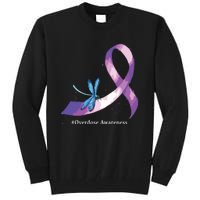 Hippie Dragonfly Purple Ribbon Overdose Awareness Tall Sweatshirt