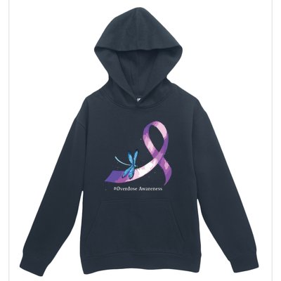 Hippie Dragonfly Purple Ribbon Overdose Awareness Urban Pullover Hoodie