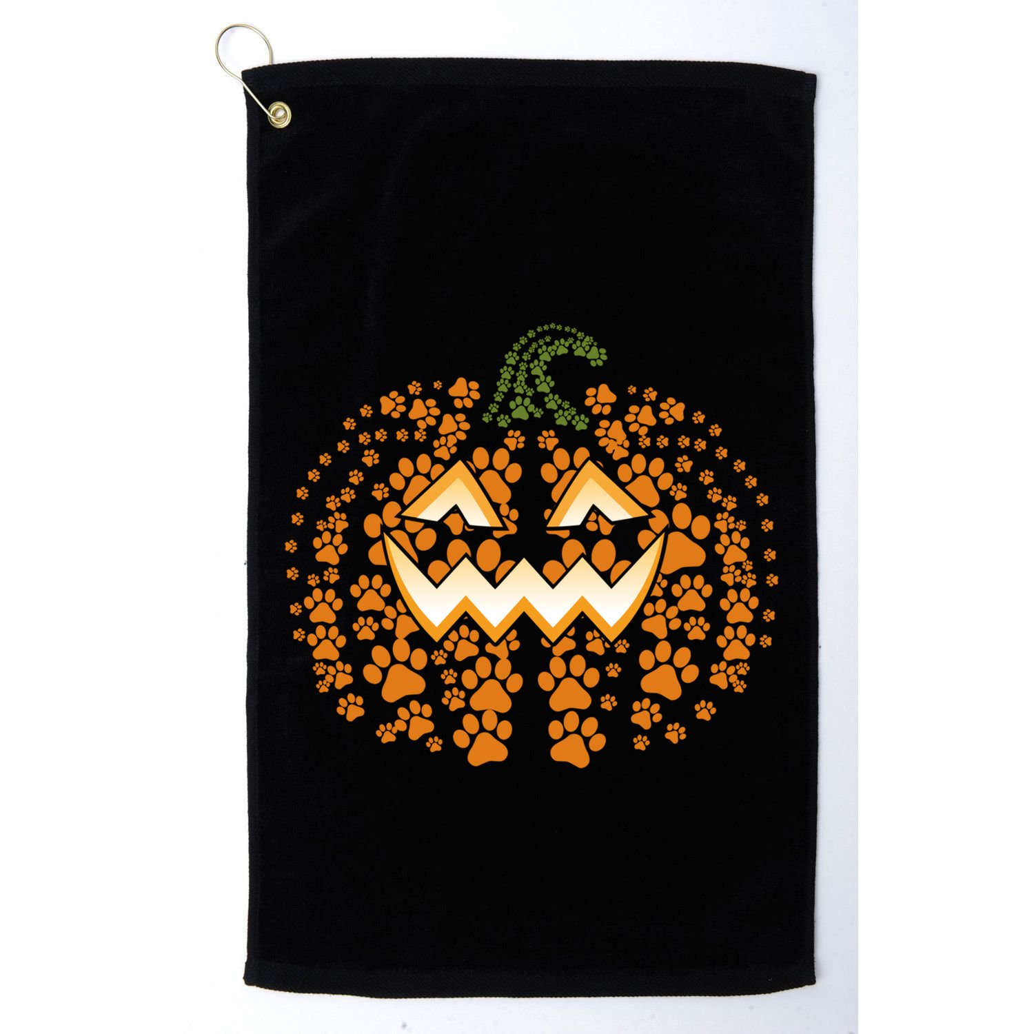 Halloween Dog Paw Pumpkin Funny Dogs Lovers Cool Gift Golf Towel