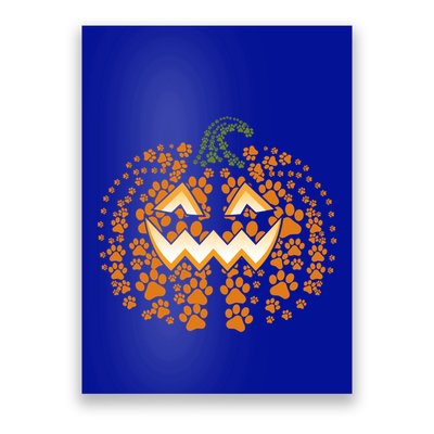 Halloween Dog Paw Pumpkin Funny Dogs Lovers Cool Gift Poster