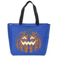 Halloween Dog Paw Pumpkin Funny Dogs Lovers Cool Gift Zip Tote Bag