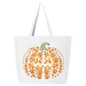 Halloween Dog Paw Pumpkin Funny Dogs Lovers Cool Gift 25L Jumbo Tote