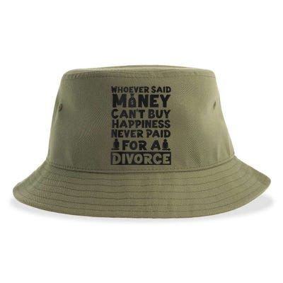 Happy Divorce Party Whoever Said Money Can't Buy Happiness Sustainable Bucket Hat