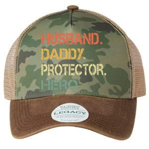 Husband Daddy Protector Hero Fathers Day Gift For Dad Wife Legacy Tie Dye Trucker Hat