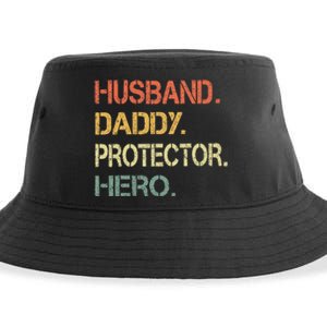 Husband Daddy Protector Hero Fathers Day Gift For Dad Wife Sustainable Bucket Hat