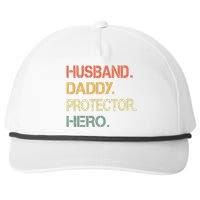 Husband Daddy Protector Hero Fathers Day Gift For Dad Wife Snapback Five-Panel Rope Hat