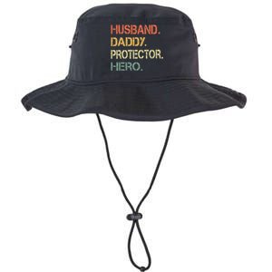 Husband Daddy Protector Hero Fathers Day Gift For Dad Wife Legacy Cool Fit Booney Bucket Hat