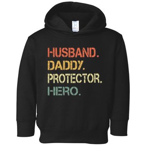 Husband Daddy Protector Hero Fathers Day Gift For Dad Wife Toddler Hoodie