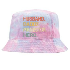 Husband Daddy Protector Hero Fathers Day Gift For Dad Wife Tie-Dyed Bucket Hat