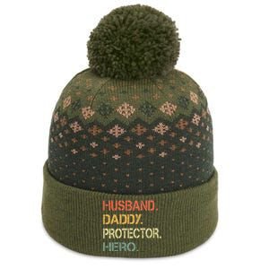 Husband Daddy Protector Hero Fathers Day Gift For Dad Wife The Baniff Cuffed Pom Beanie