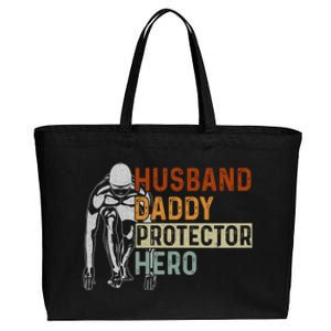 Husband Daddy Protector Hero Father Swimming Dad Grandpa Cute Gift Cotton Canvas Jumbo Tote