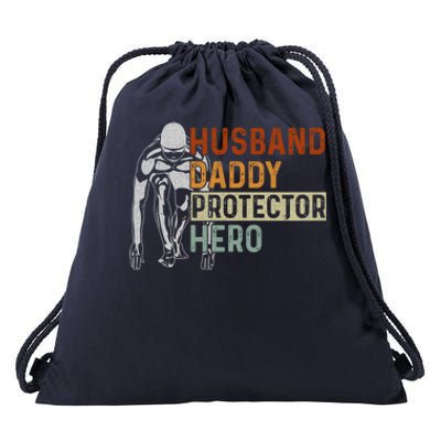 Husband Daddy Protector Hero Father Swimming Dad Grandpa Cute Gift Drawstring Bag