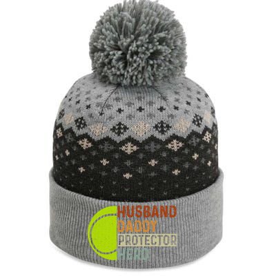 Husband Daddy Protector Hero Father Tennis Dad Grandpa Cute Gift The Baniff Cuffed Pom Beanie