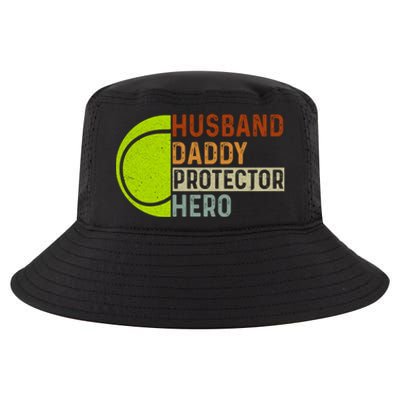 Husband Daddy Protector Hero Father Tennis Dad Grandpa Cute Gift Cool Comfort Performance Bucket Hat