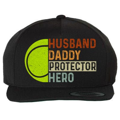 Husband Daddy Protector Hero Father Tennis Dad Grandpa Cute Gift Wool Snapback Cap