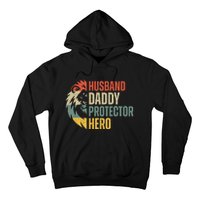 Husband Daddy Protector Hero Retro Father's Day Hoodie