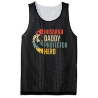 Husband Daddy Protector Hero Retro Father's Day Mesh Reversible Basketball Jersey Tank