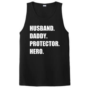 Husband Daddy Protector Hero Funny Fathers Day Funny Gift PosiCharge Competitor Tank