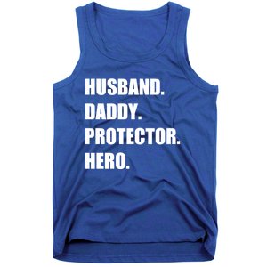 Husband Daddy Protector Hero Funny Fathers Day Funny Gift Tank Top