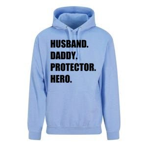 Husband Daddy Protector Hero Funny Fathers Day Funny Gift Unisex Surf Hoodie