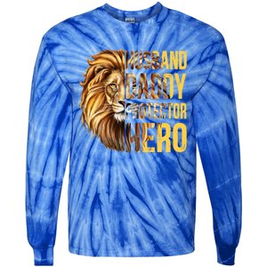 Husband Daddy Protector Hero Funny Husband Funny Gift From Wife Great Gift Tie-Dye Long Sleeve Shirt