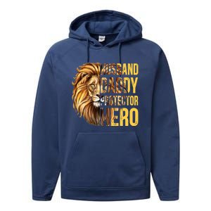 Husband Daddy Protector Hero Funny Husband Funny Gift From Wife Great Gift Performance Fleece Hoodie