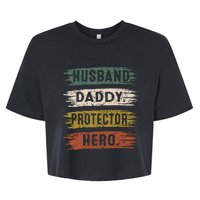 Husband Daddy Protector Hero, Father's Day Bella+Canvas Jersey Crop Tee