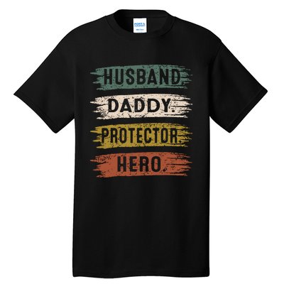 Husband Daddy Protector Hero, Father's Day Tall T-Shirt