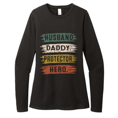 Husband Daddy Protector Hero, Father's Day Womens CVC Long Sleeve Shirt