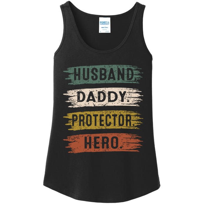 Husband Daddy Protector Hero, Father's Day Ladies Essential Tank