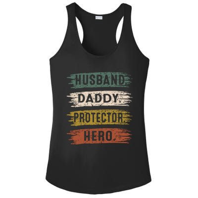 Husband Daddy Protector Hero, Father's Day Ladies PosiCharge Competitor Racerback Tank