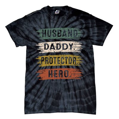 Husband Daddy Protector Hero, Father's Day Tie-Dye T-Shirt