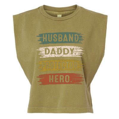 Husband Daddy Protector Hero, Father's Day Garment-Dyed Women's Muscle Tee