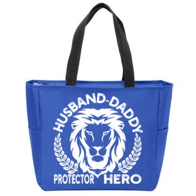 Husband Daddy Protector Hero Lion Cool Gift Zip Tote Bag