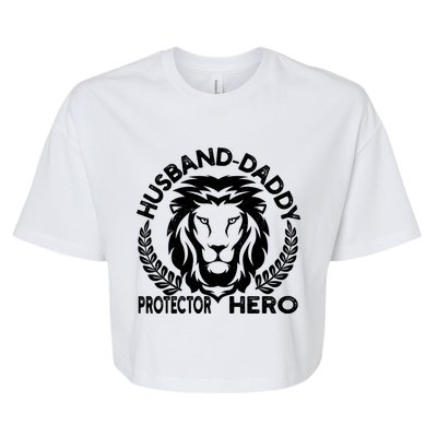 Husband Daddy Protector Hero Lion Cool Gift Bella+Canvas Jersey Crop Tee