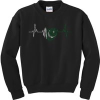 Heartbeat Design Pakistani Flag Pakistan Kids Sweatshirt