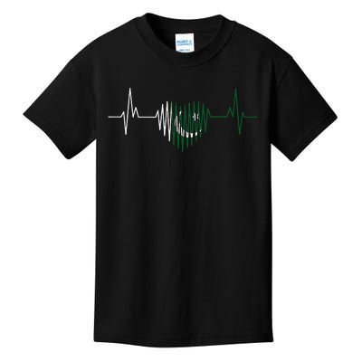 Heartbeat Design Pakistani Flag Pakistan Kids T-Shirt