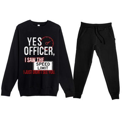 Humor Driver Police Mechanic Gift Car Mechanics Premium Crewneck Sweatsuit Set