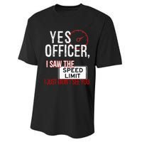 Humor Driver Police Mechanic Gift Car Mechanics Performance Sprint T-Shirt