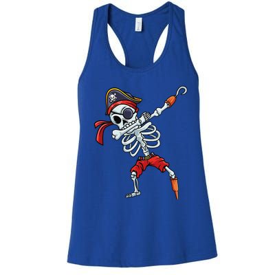 Halloween Dabbing Pirate Skeleton Funny Dabs Women's Racerback Tank