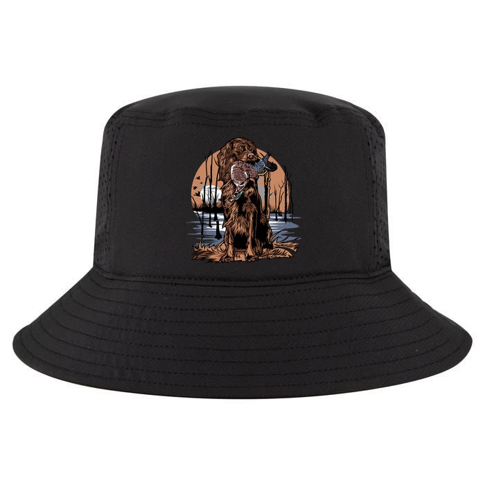 Hunting Dog Retrieving Duck Swamp Scene Cool Comfort Performance Bucket Hat