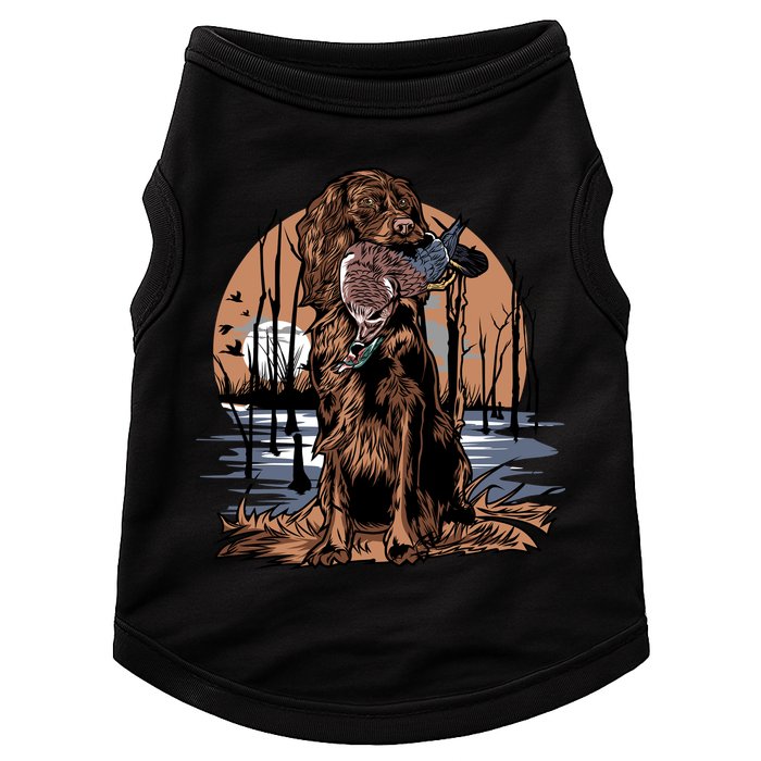 Hunting Dog Retrieving Duck Swamp Scene Doggie Tank