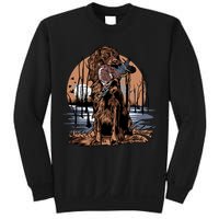 Hunting Dog Retrieving Duck Swamp Scene Sweatshirt