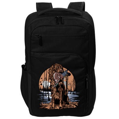 Hunting Dog Retrieving Duck Swamp Scene Impact Tech Backpack