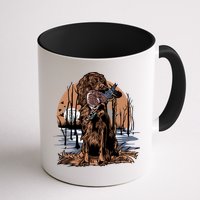Hunting Dog Retrieving Duck Swamp Scene Mug