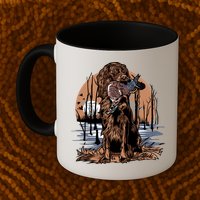 Hunting Dog Retrieving Duck Swamp Scene Mug