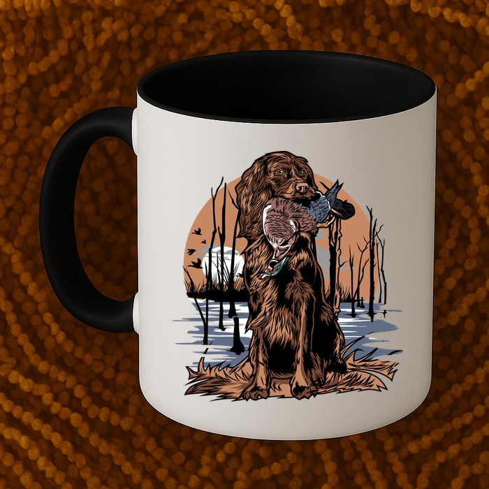 Hunting Dog Retrieving Duck Swamp Scene Mug