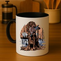 Hunting Dog Retrieving Duck Swamp Scene Mug
