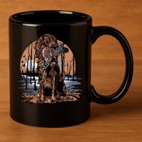 Hunting Dog Retrieving Duck Swamp Scene 11oz C Handle Ceramic Mug
